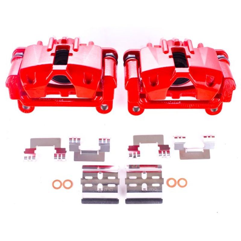 PSB Red Calipers - Power Stop 06-09 Cadillac XLR Rear Red Calipers w/Brackets - Pair
