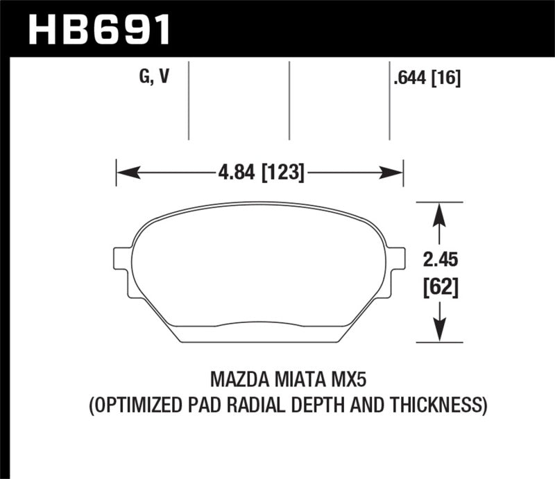 HAWK DTC-60 Brake Pad Sets - Hawk 06-14 Mazda MX-5 DTC-60 Race Front Brake Pads