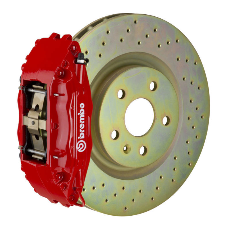BRB Big Brake Kits - Brembo 05-14 Mustang GT Excl non-ABS Equipped Fr GT BBK 4Pist Cast 2pc 355x32 1pc Rtr Drill-Red