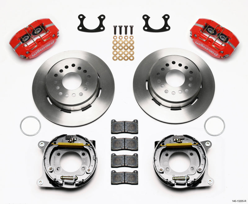 WIL Dynapro Brake Kit - Wilwood Dynapro Dust-Boot P/S Park Brake Kit Red Small Ford 2.66in Offset