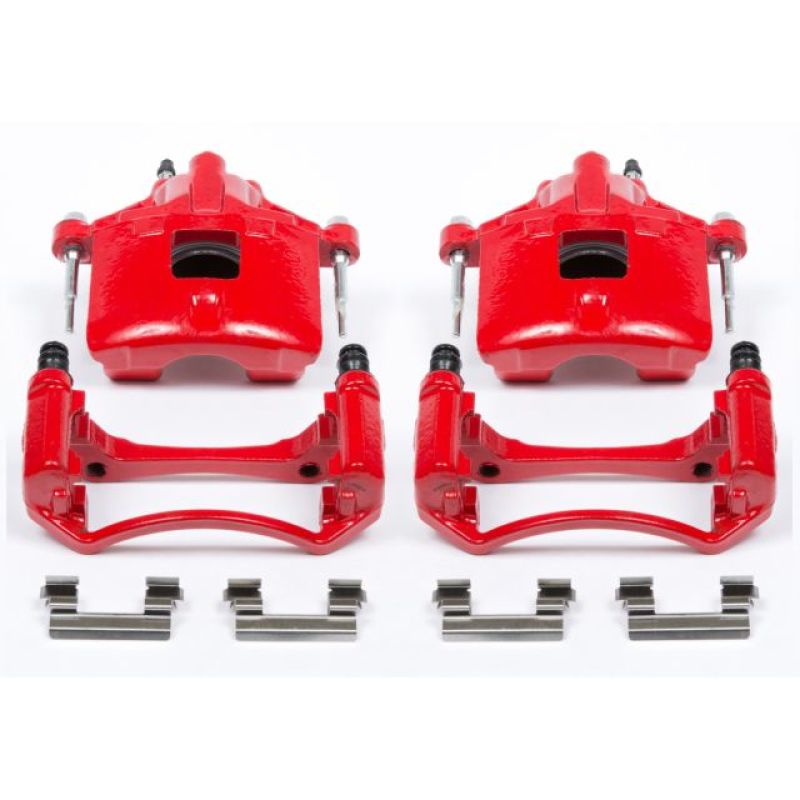 PSB Red Calipers - Power Stop 97-05 Buick Century Front Red Calipers w/Brackets - Pair