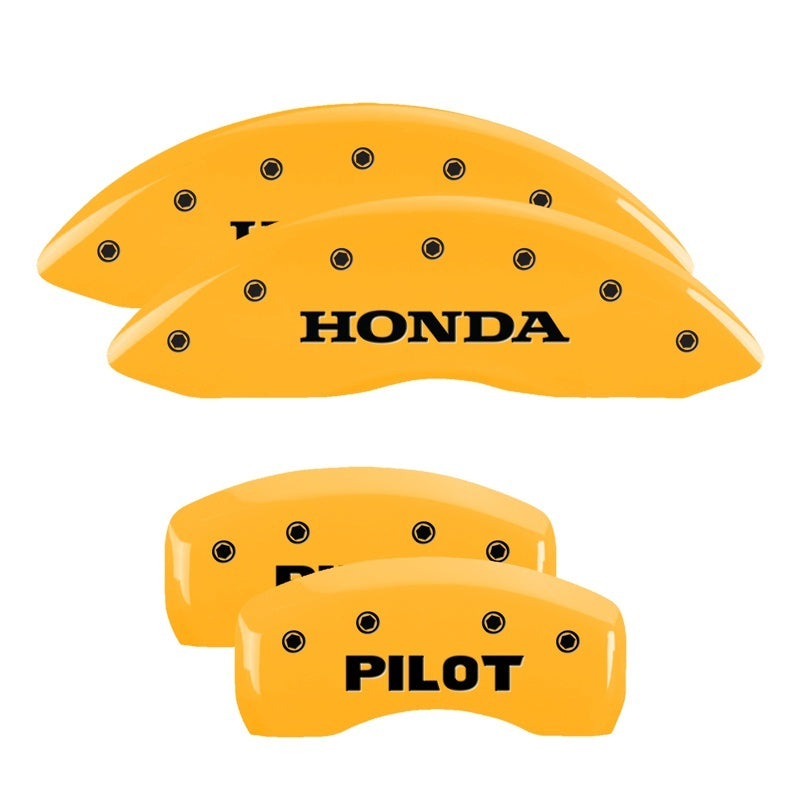 MGP Caliper Covers 4 Logo - MGP 4 Caliper Covers Engraved Front Honda Engraved Rear Pilot/2015 Yellow finish black ch