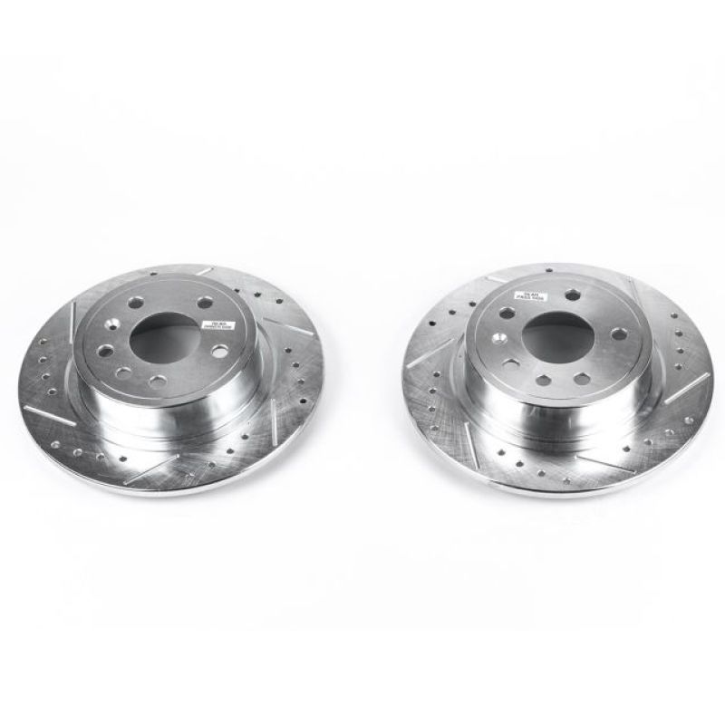 PSB Evolution Drill/Slot Rotor - Power Stop 99-10 Saab 9-5 Rear Evolution Drilled & Slotted Rotors - Pair