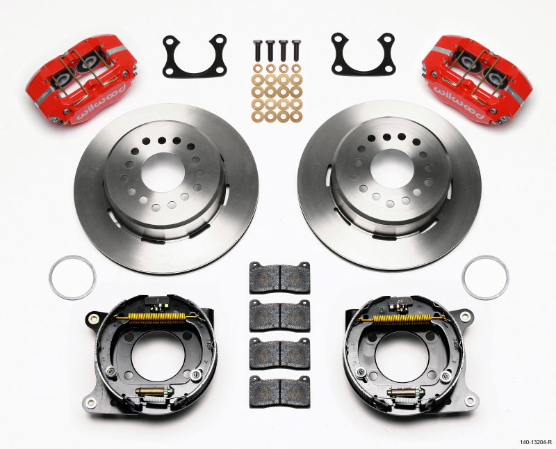 WIL Dynapro Brake Kit - Wilwood Dynapro Dust-Boot P/S Park Brake Kit Red Big Ford 2.36in Offset