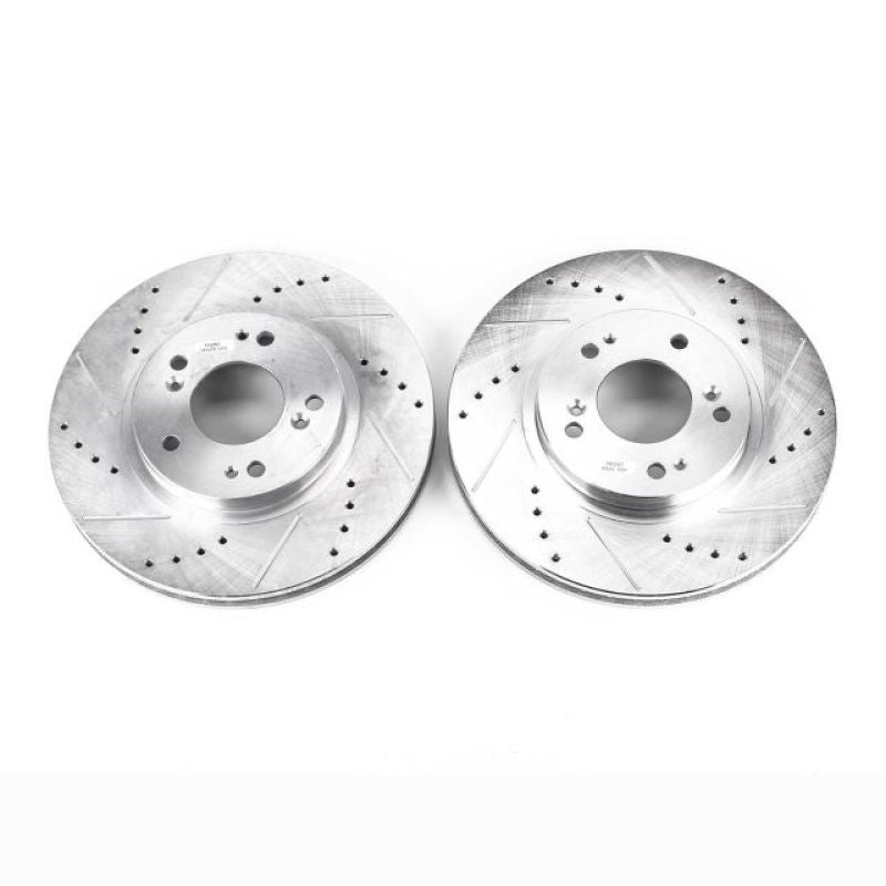 PSB Evolution Drill/Slot Rotor - Power Stop 04-08 Mitsubishi Endeavor Front Evolution Drilled & Slotted Rotors - Pair