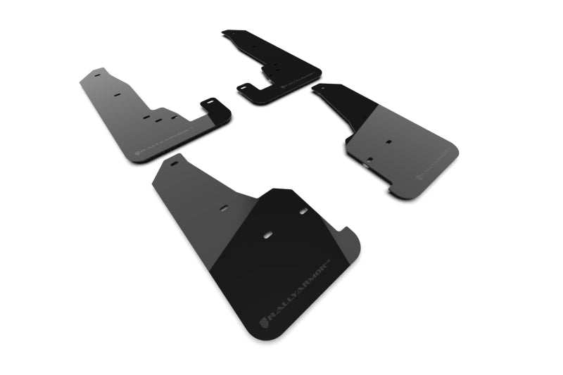 RAL UR Blk Flap/Met. Blk Logo - Rally Armor 18-22 Jeep Grand Cherokee SRT Trackhawk Black UR Mud Flap - Metallic Black Logo