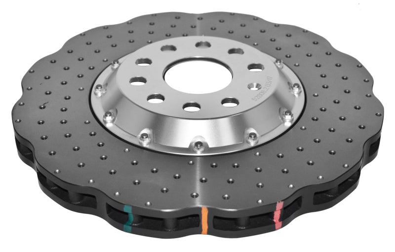 DBA 5000 Series Drilled Rotors - DBA 12-13 Volkswagen Golf R 2.0L Front 5000 Series Cross Drilled Rotor w/Silver Hat