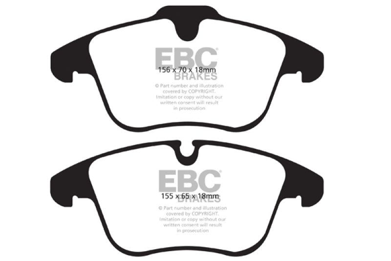 EBC Redstuff Brake Pad Sets - EBC 13-15 Jaguar XF 2.0 Turbo Redstuff Front Brake Pads