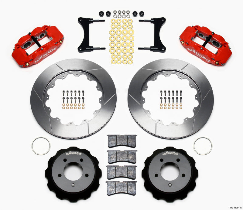 WIL Superlite Brake Kit - Wilwood Narrow Superlite 6R Front Hat Kit 14.00in Red 93-96 Mazda RX7