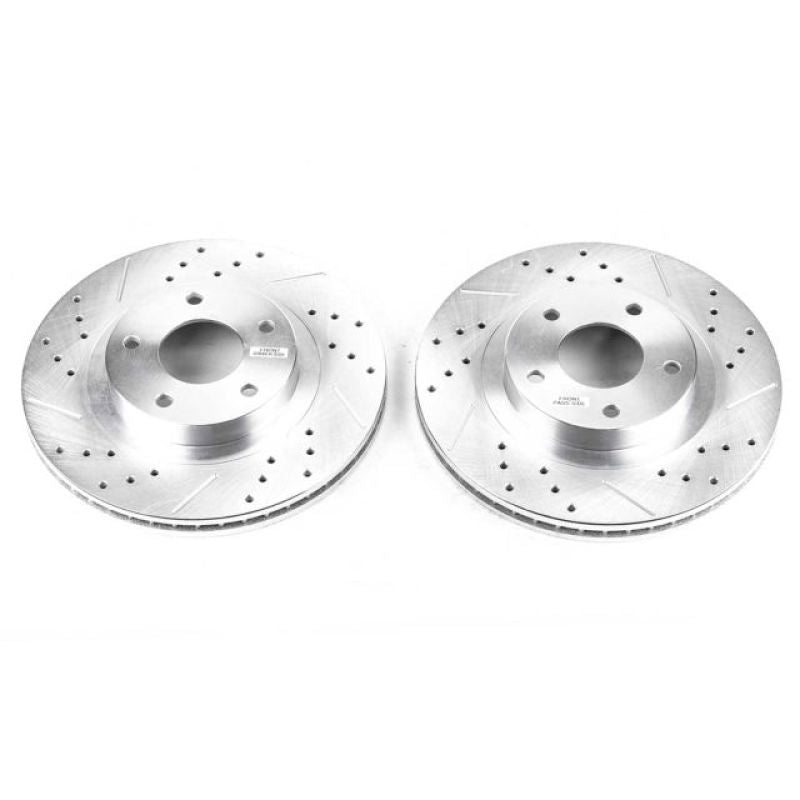 PSB Evolution Drill/Slot Rotor - Power Stop 02-04 Infiniti I35 Front Evolution Drilled & Slotted Rotors - Pair