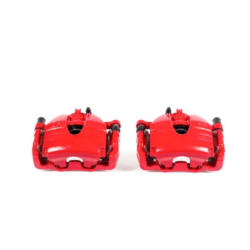PSB Red Calipers - Power Stop 07-08 Infiniti G35 Front Red Calipers w/Brackets - Pair