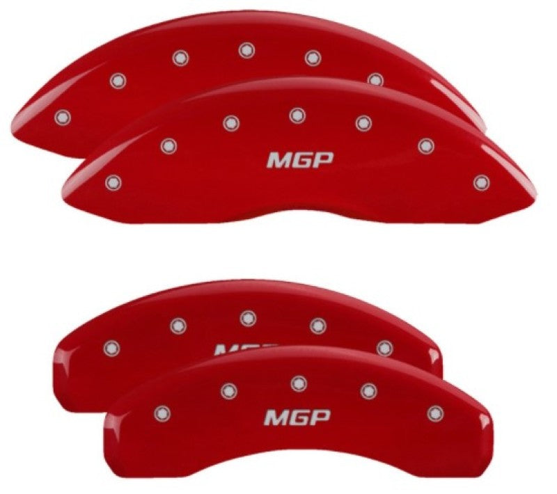 MGP Caliper Covers 4 Standard - MGP 4 Caliper Covers Engraved Front & Rear MGP Red Finish Silver Char 2019 Nissan Armada