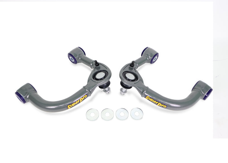 SPR Control Arms - Front - SuperPro 05-23 Toyota Tacoma 4WD Front Upper Fixed Offset Control Arm Set - Gun Metal