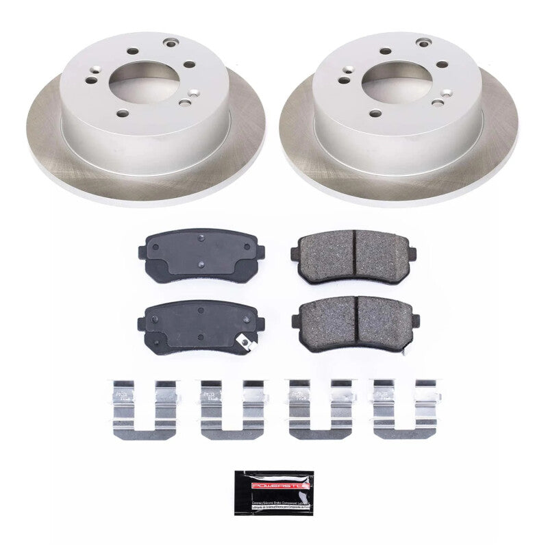 PSB Semi-Coated Rotor Kits - Power Stop 10-13 Kia Forte Koup Rear Semi-Coated Rotor Kit