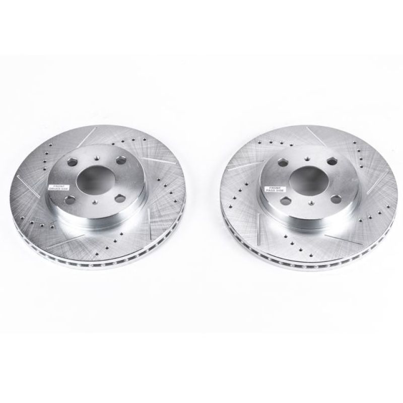 PSB Evolution Drill/Slot Rotor - Power Stop 04-06 Scion xA Front Evolution Drilled & Slotted Rotors - Pair