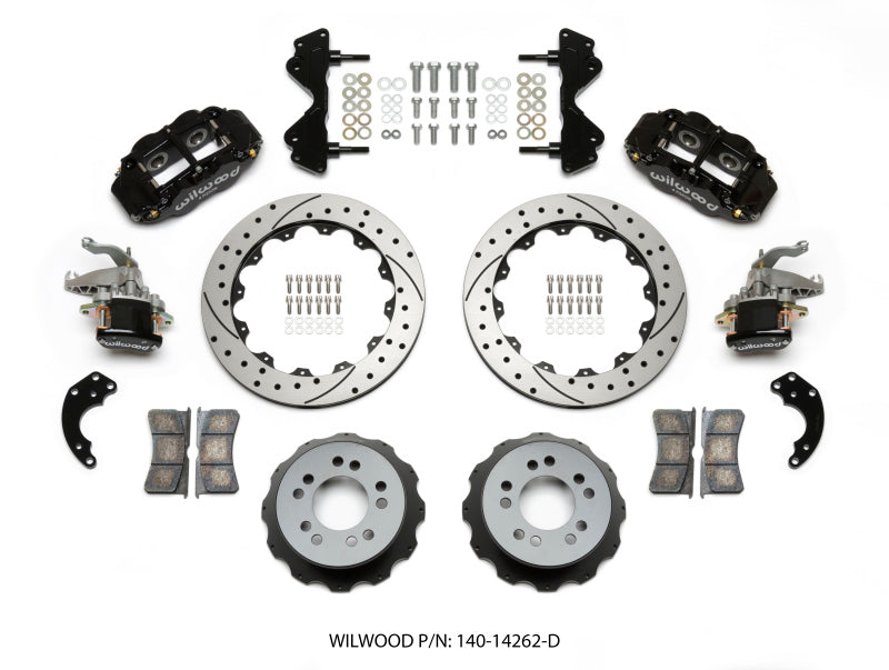 WIL Superlite Brake Kit - Wilwood Narrow Superlite 4R / MC4 Rear Kit 12.88 Drilled Currie Pro-Tour Unit Bearing Floater
