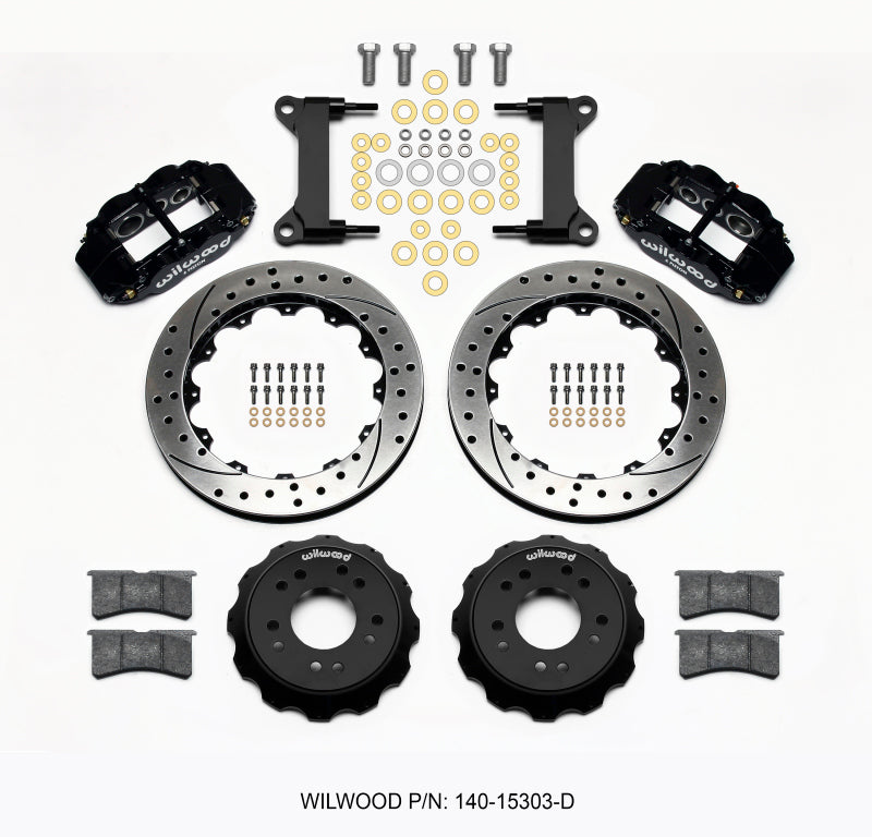 WIL Superlite Brake Kit - Wilwood Narrow Superlite 6R Front Hat Kit 13.06 Drilled 63-87 C10 w/ Wilwood Pro Spindles