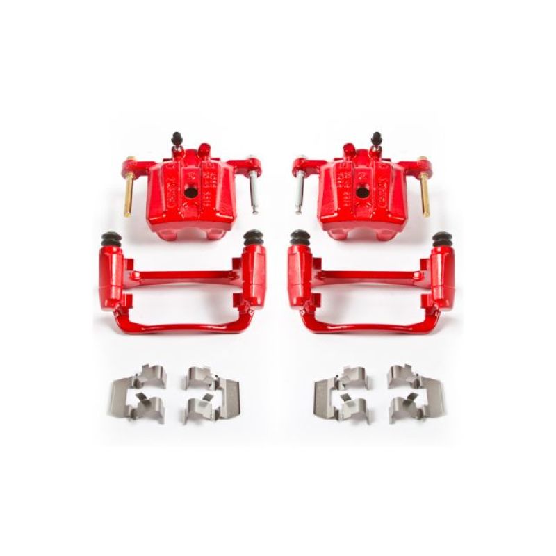 PSB Red Calipers - Power Stop 06-12 Mitsubishi Eclipse Rear Red Calipers w/Brackets - Pair