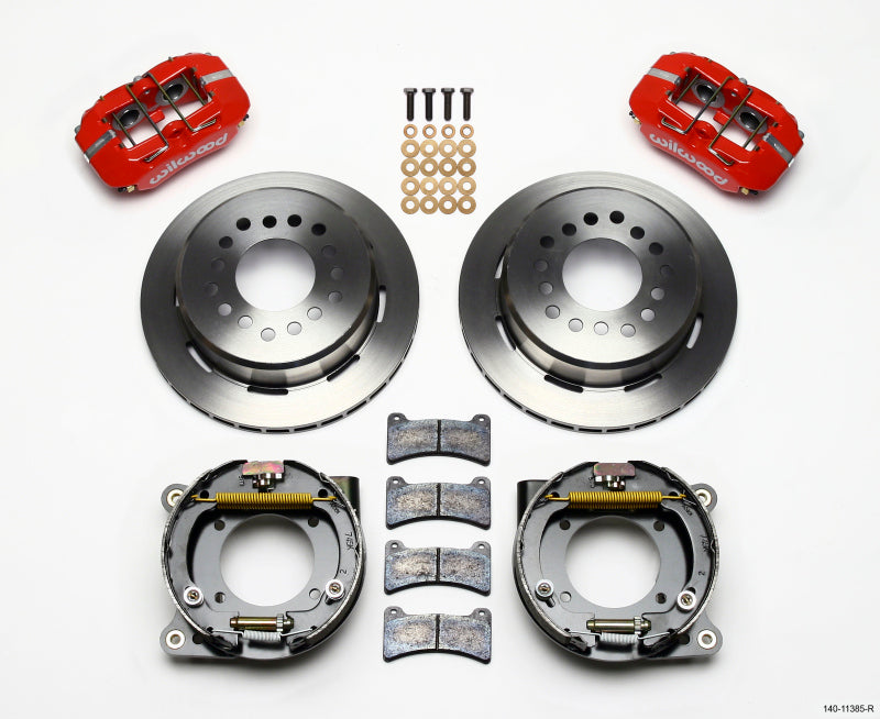 WIL Dynapro Brake Kit - Wilwood Dynapro Low-Profile 11.00in P-Brake Kit - Red Chevy C-10 2.42 Offset 5-lug