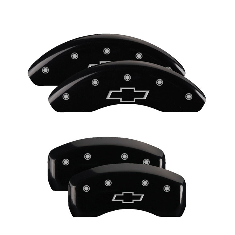 MGP Caliper Covers 4 Logo - MGP 4 Caliper Covers Engraved Front & Rear Bowtie Black finish silver ch