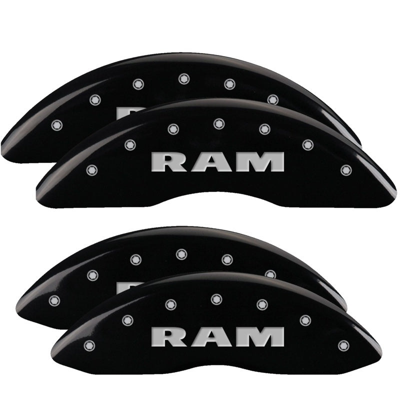 MGP Caliper Covers 4 Logo - MGP 4 Caliper Covers Engraved Front & Rear RAM Black finish silver ch
