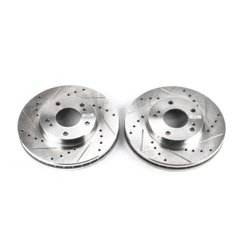 PSB Evolution Drill/Slot Rotor - Power Stop 89-96 Nissan 300ZX Front Evolution Drilled & Slotted Rotors - Pair