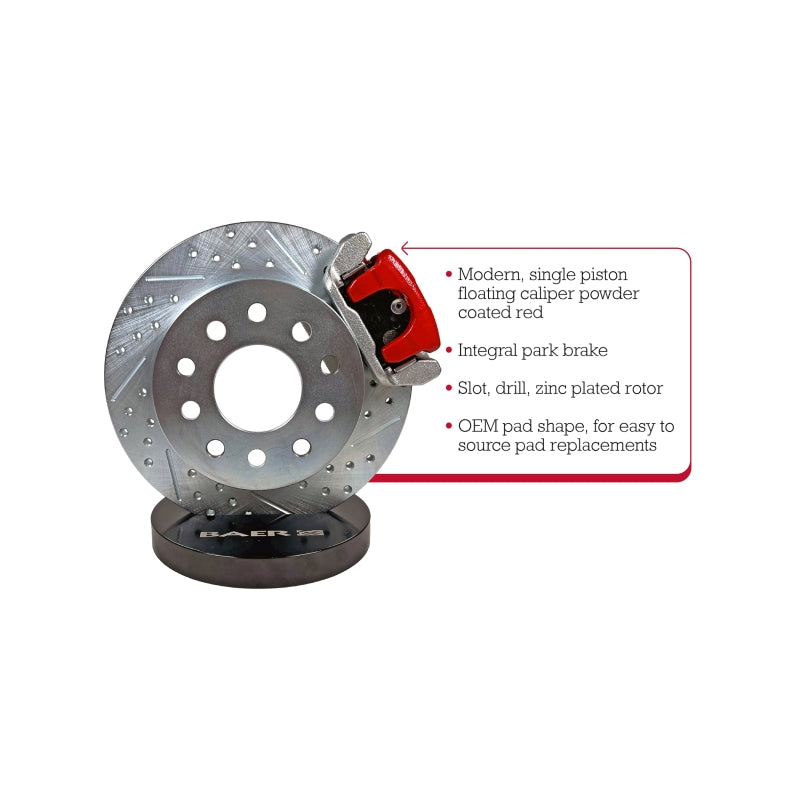 BAE Classic Series Brake Kits - Baer Brakes 78-88 GM Malibu/El Camino/Monte Carlo/Regal 10.5in Classic Series Rear Brake Kit - Red
