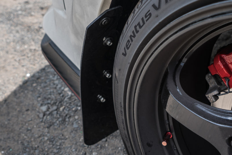 RAL UR Blk Flap/Dark Grey Logo - Rally Armor 17-22 Honda Civic Type R Black UR Mud Flap w/Dark Grey Logo