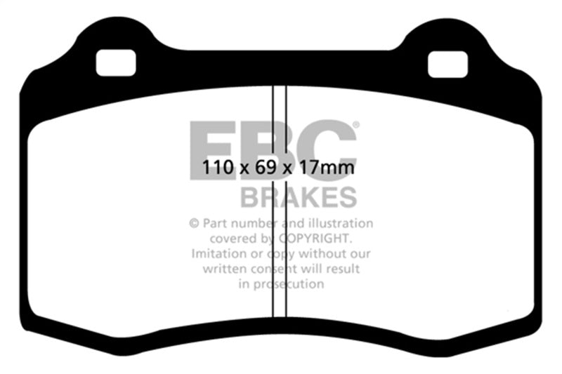 EBC Yellowstuff Brake Pad Sets - EBC 92-00 Dodge Viper 8.0 Yellowstuff Front Brake Pads