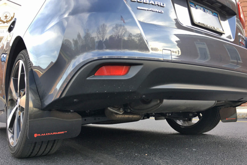 RAL UR Blk Flap/Rd Logo - Rally Armor 17-23 Subaru Impreza 4D/5D Black UR Mud Flap w/Red Logo
