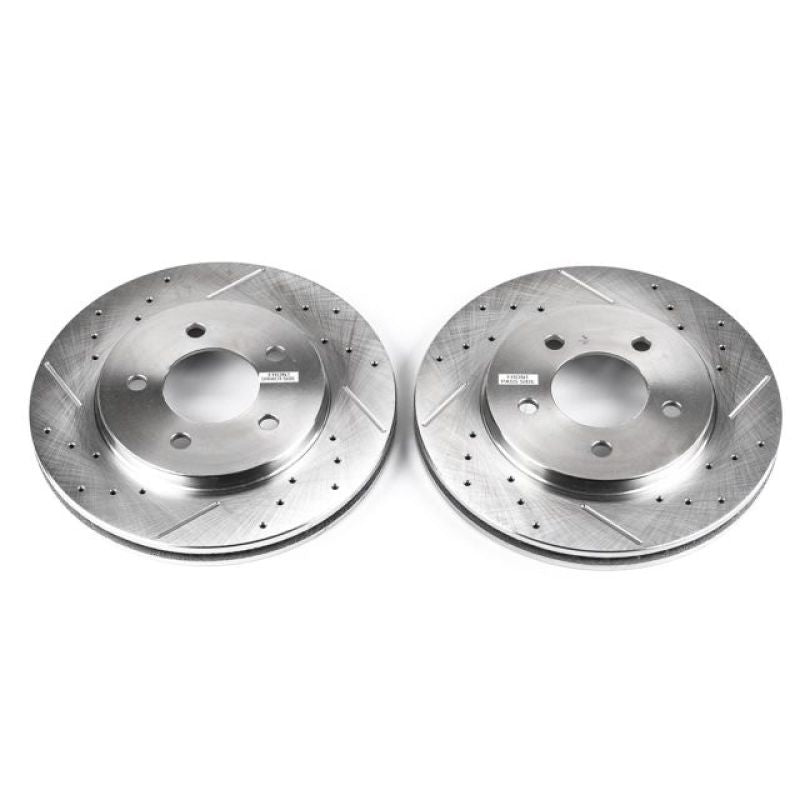 PSB Evolution Drill/Slot Rotor - Power Stop 2000 Chrysler Grand Voyager Front Evolution Drilled & Slotted Rotors - Pair