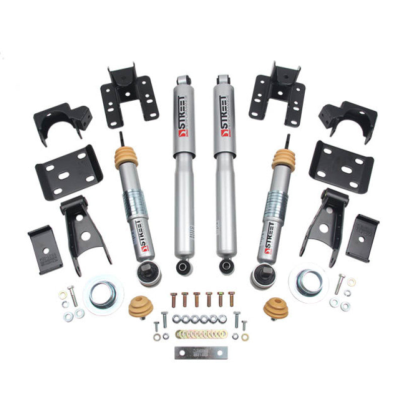 BT Lower Kit w SP Shocks - Belltech LOWERING KIT 16.5-17 Chevy Silverado All Cabs 4WD 2inF/2inR