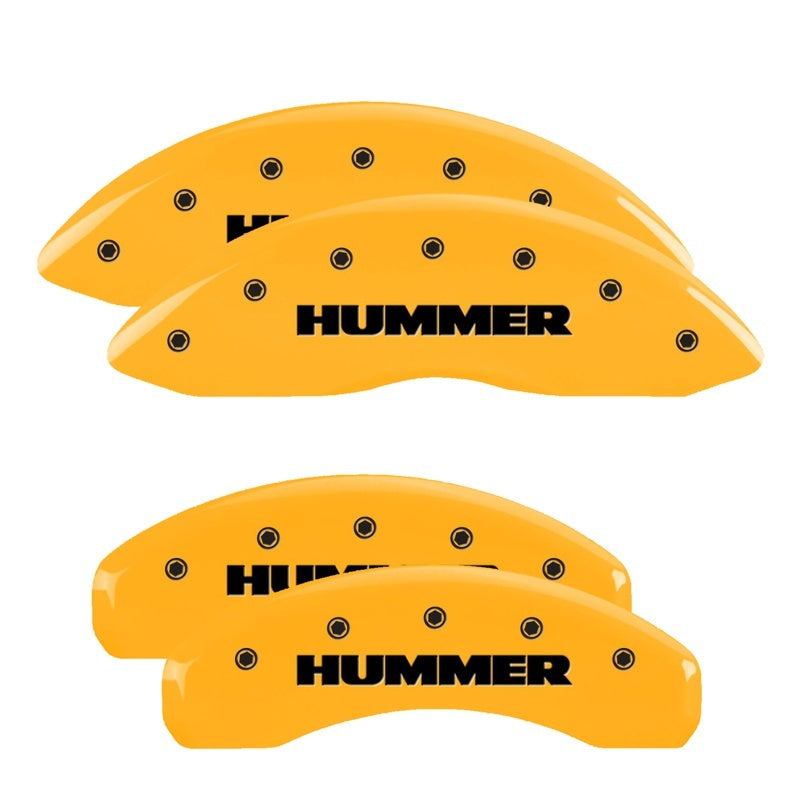 MGP Caliper Covers 4 Logo - MGP 4 Caliper Covers Engraved Front & Rear Hummer Yellow Finish Black Char 2005 Hummer H2