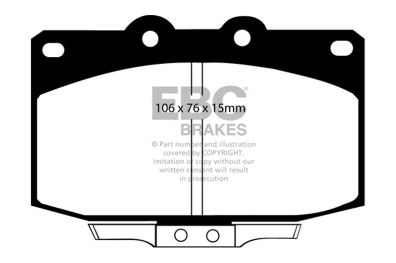 EBC Ultimax2 Brake Pad Sets - EBC 86-89 Mazda RX7 2.4 (1.3 Rotary)(Vented Rear Rotors) Ultimax2 Front Brake Pads