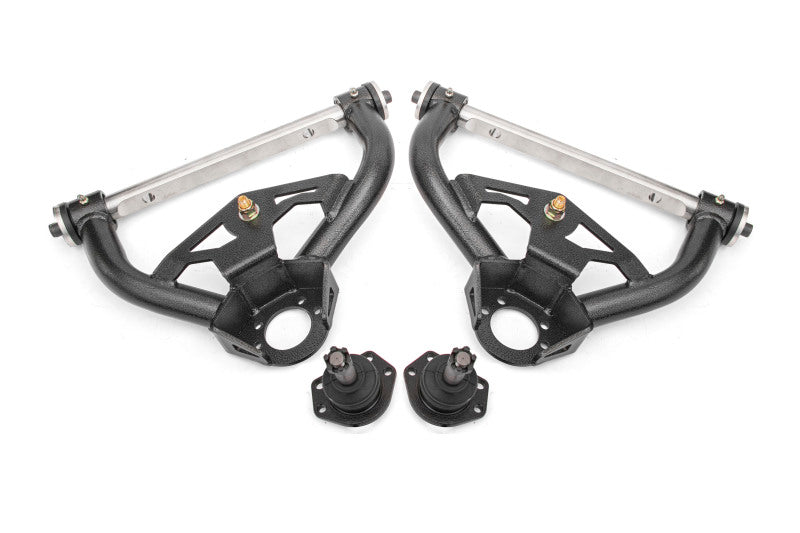 BMR Control Arms - BMR 78-87 GM G-Body Non-Adjustable Upper A-Arms Delrin 0.5in Tall Ball Joint - Black Hammertone