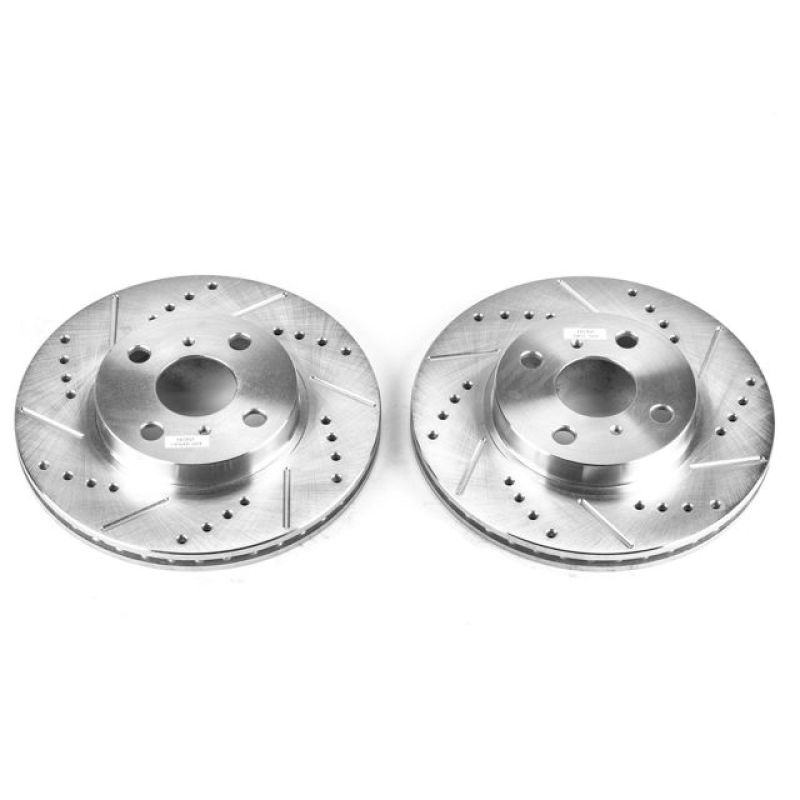 PSB Evolution Drill/Slot Rotor - Power Stop 01-05 Toyota Echo Front Evolution Drilled & Slotted Rotors - Pair