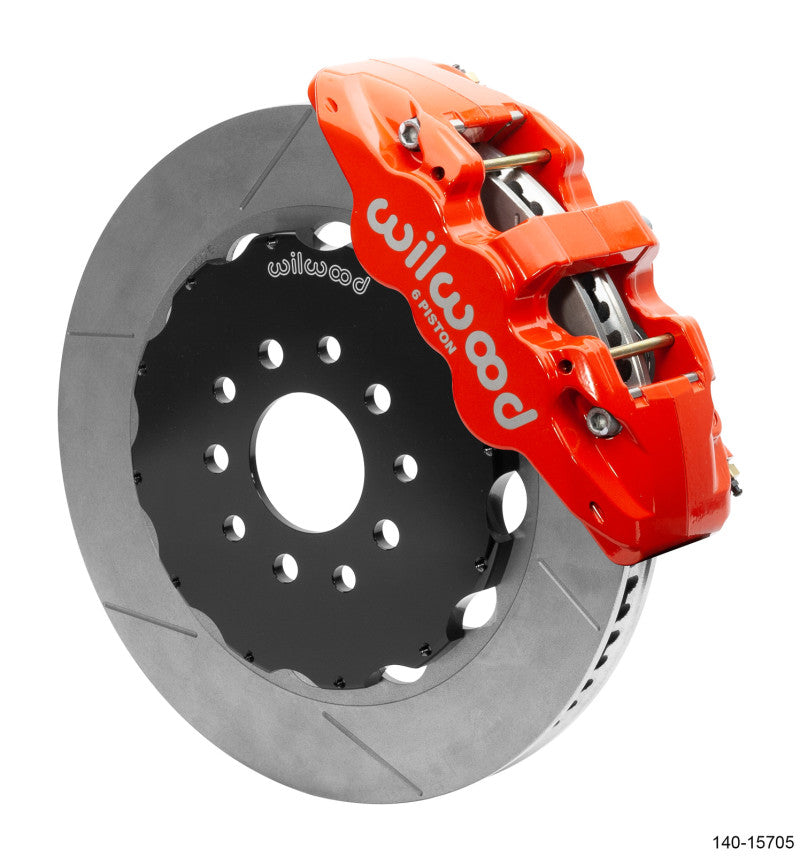 WIL Aero Brake Kit - Wilwood AERO6 Front Big Brake Kit 14.00in Rotor Red - 97-13 Chevrolet Corvette C5/C6/Z06