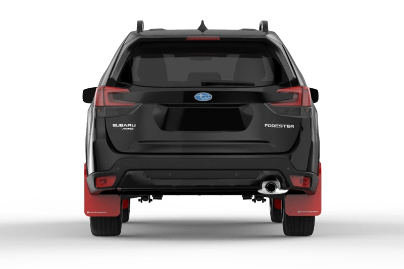RAL UR Red Flap/Wht Logo - Rally Armor 19-21 Subaru Forester Red UR Mud Flap w/ White Logo