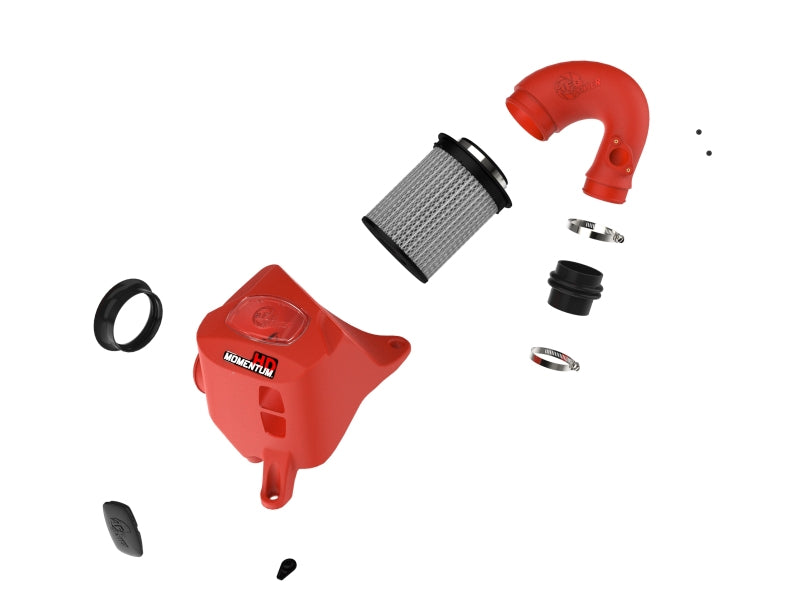 AFE Momentum HD Cold Air Intakes - aFe 15-25 Toyota Hilux L4-2.4/2.8L (td) Momentum HD Cold Air Intake System Red w/ Pro DRY S Filter