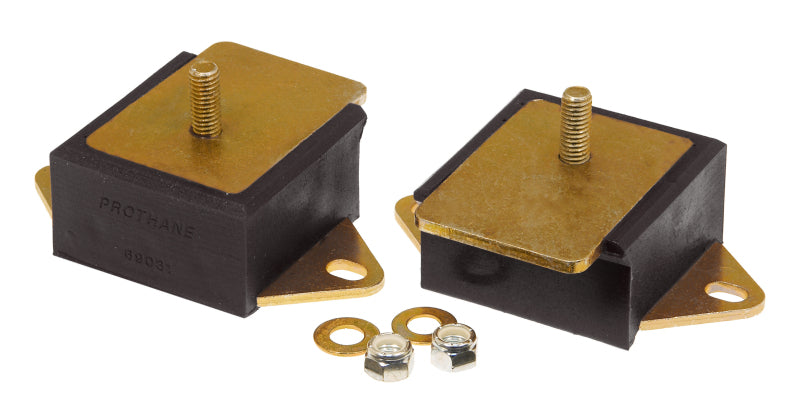 PRO Engine Mounts - Blk - Prothane 72-86 Jeep CJ 6cyl Motor Mounts - Black