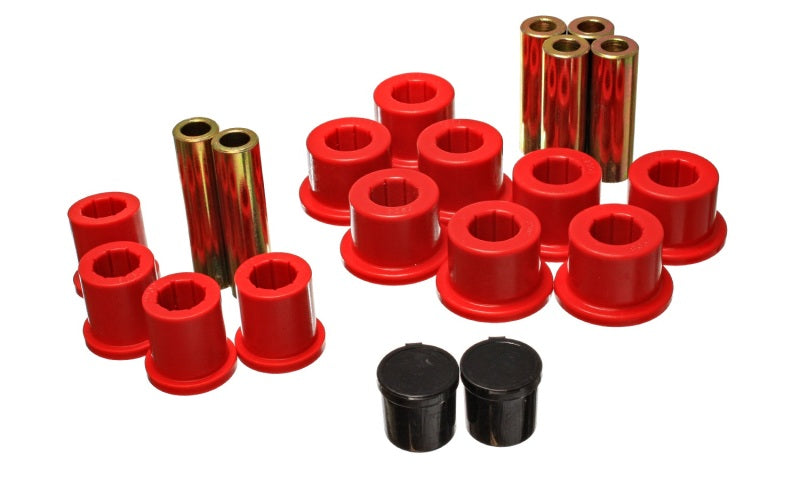 ES Spring/Shackle Bush - Red - Energy Suspension Rear Spring Bushing Set - Red