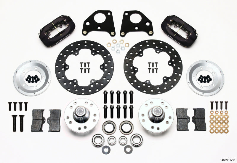 WIL Dynalite Brake Kit - Wilwood Forged Dynalite Front Drag Kit Drilled Rotor 62-72 CDP B & E Body-Drum