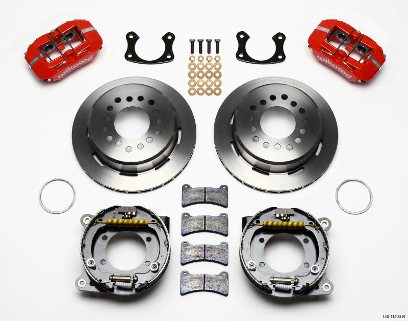 WIL Dynapro Brake Kit - Wilwood Dynapro Low-Profile 11.00in P-Brake Kit - Red Small Ford 2.50in Offset