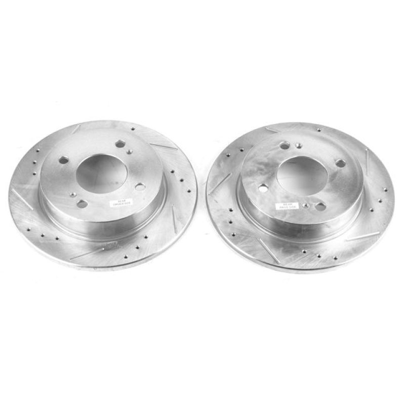 PSB Evolution Drill/Slot Rotor - Power Stop 91-96 Infiniti G20 Rear Evolution Drilled & Slotted Rotors - Pair