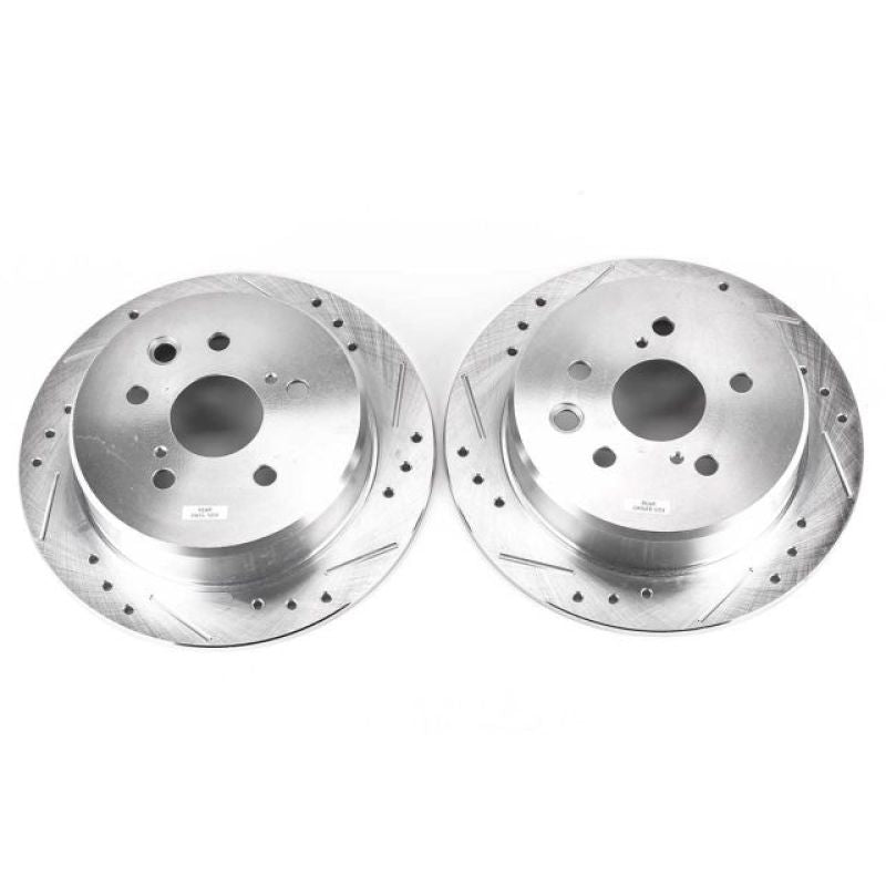 PSB Evolution Drill/Slot Rotor - Power Stop 06-15 Lexus IS250 Rear Evolution Drilled & Slotted Rotors - Pair