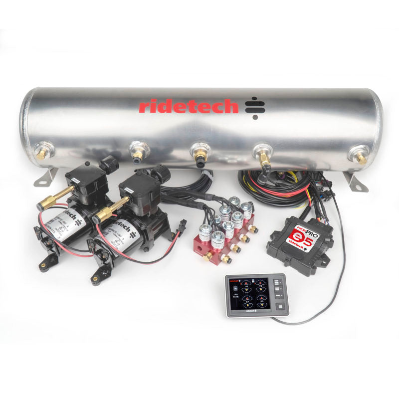 RID Air Control System - Ridetech RidePro E5 Air Ride Suspension Control System 5 Gallon Dual Compressor 1/4in Valves