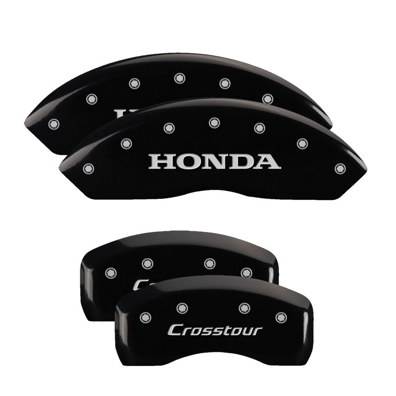 MGP Caliper Covers 4 Logo - MGP 4 Caliper Covers Engraved Front Honda Engraved Rear Crosstour Black finish silver ch