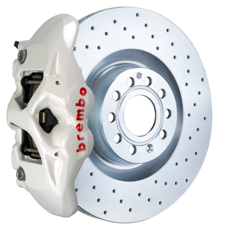 BRB Big Brake Kits - Brembo 14-20 A3 Front GT BBK 4 Piston Cast 345x30 1pc Rotor Drilled-White
