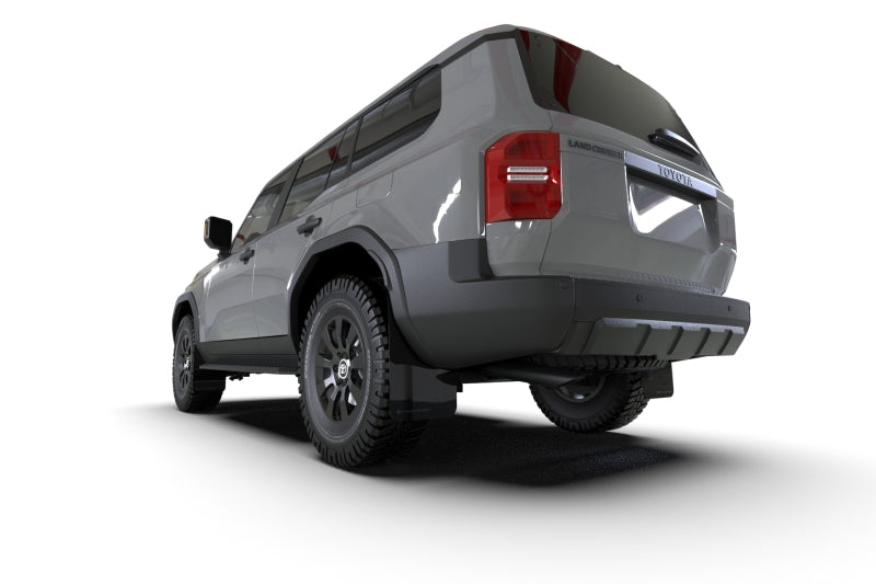 RAL UR Blk Flap/Blue Logo - Rally Armor 22-26 Toyota Land Cruiser Black UR Mud Flap Light Blue Logo