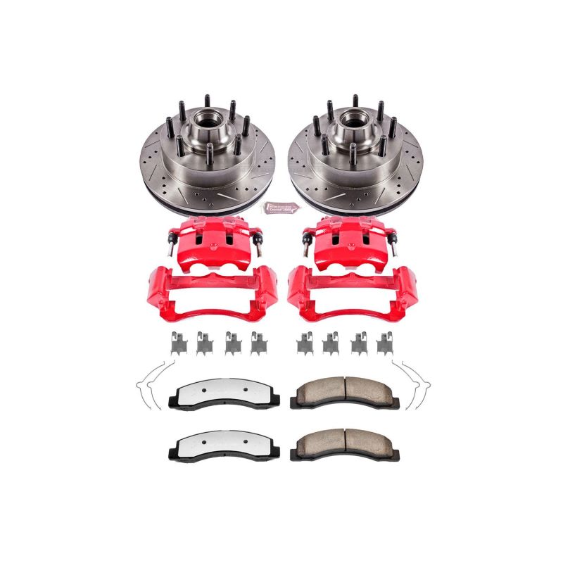 PSB Red Calipers - Power Stop 03-05 Ford Excursion Front Z36 Truck & Tow Kit w/Cals